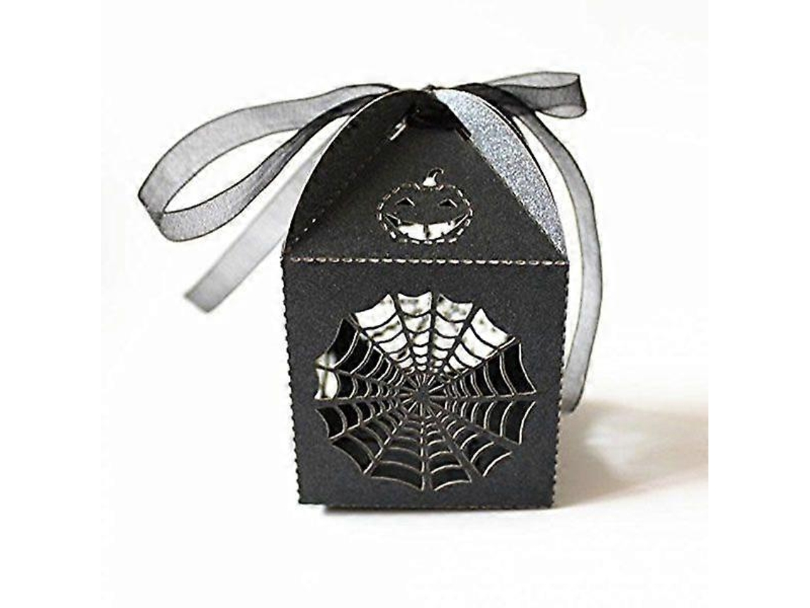 Conjunto De 50 Caixas De Doces E Fitas Para Lembrancinhas De Festa De Halloween Com Tema De Teia De Aranha Para Despedida De Solteira. Hengjian