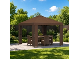 Vidaxl Gazebo 3 X 3 M Castanho Poliéster E Aço 190 Gsm