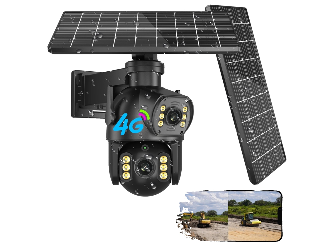 Cã¢mera Solar Para Exterior, Imagem Hd De 8mp, Conectividade 4g, 8mp 64g Cartã£o, Plugue Da Ue Oem