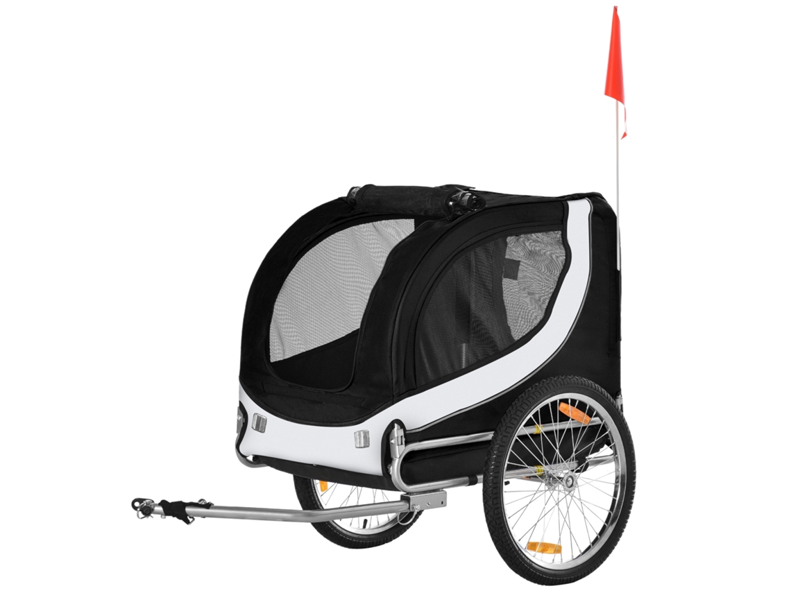 Reboque Para Bicicleta Com Engate Universal, Aço, Branco + Preto