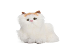 Mali boneca Gato Simulado Pelúcia Macia Olhos Abertos Lifelike Decorativo de Mesa