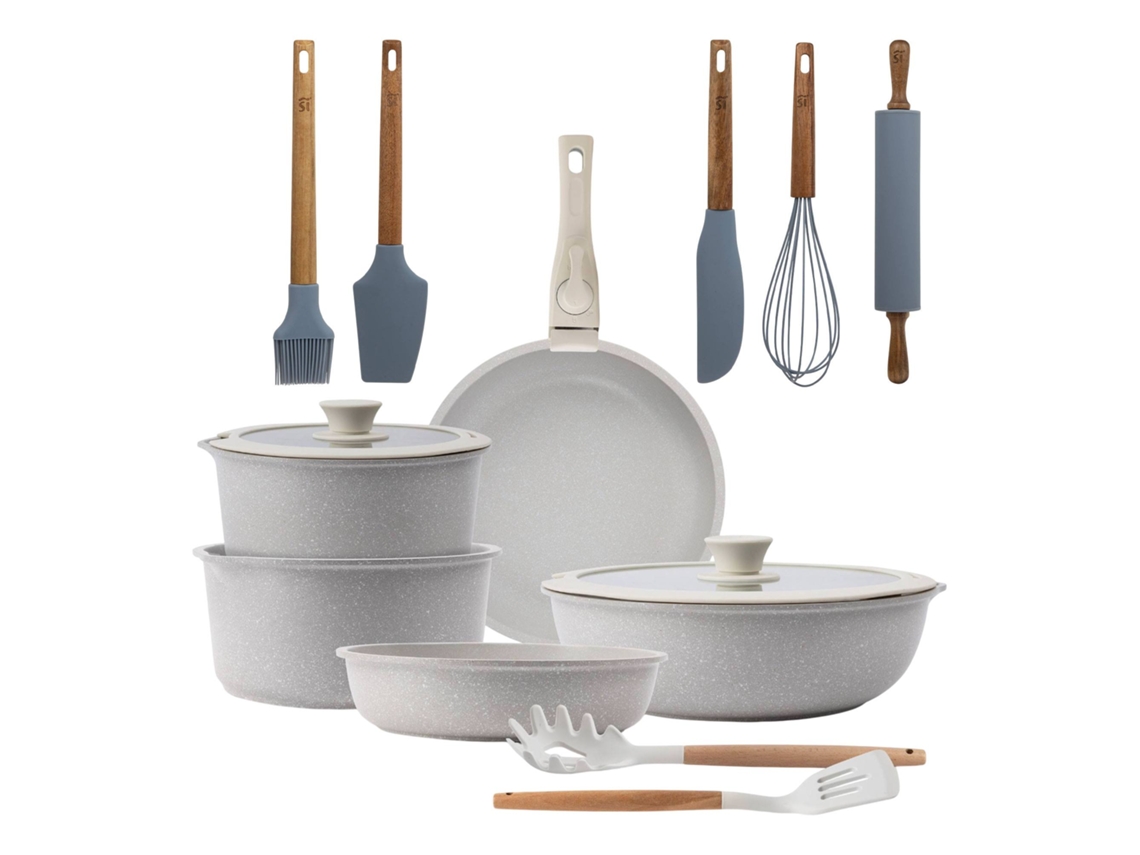 Baterias De Cozinha Ø18ø20ø26 Cm Em Alumínio Fundido Click&cook San Ignacio (10 Peças) Com 5 Utensílios