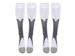 Meias De Compressão Esportivas Externas Suporte Para Pernas Elásticas Para Corrida Abaixo Do Joelho Branco 2 Pares/conjunto