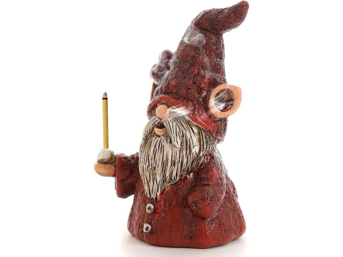 Suporte para Incenso em Vara Nova Line com estátua de gnome, decoração para casa | S/MARCA