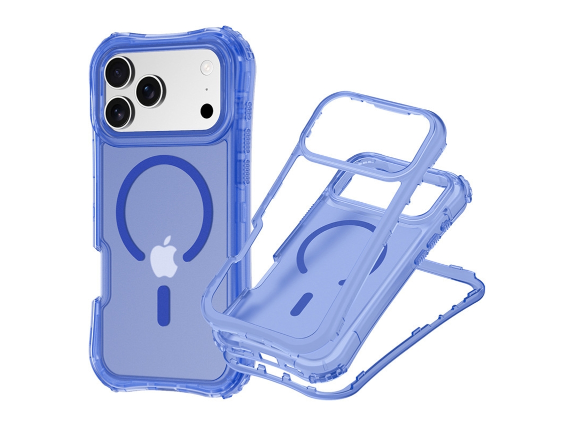 Capa De Telemóvel Com Alça De Pulso Magnética Para Iphone 17 Pro Max Azul