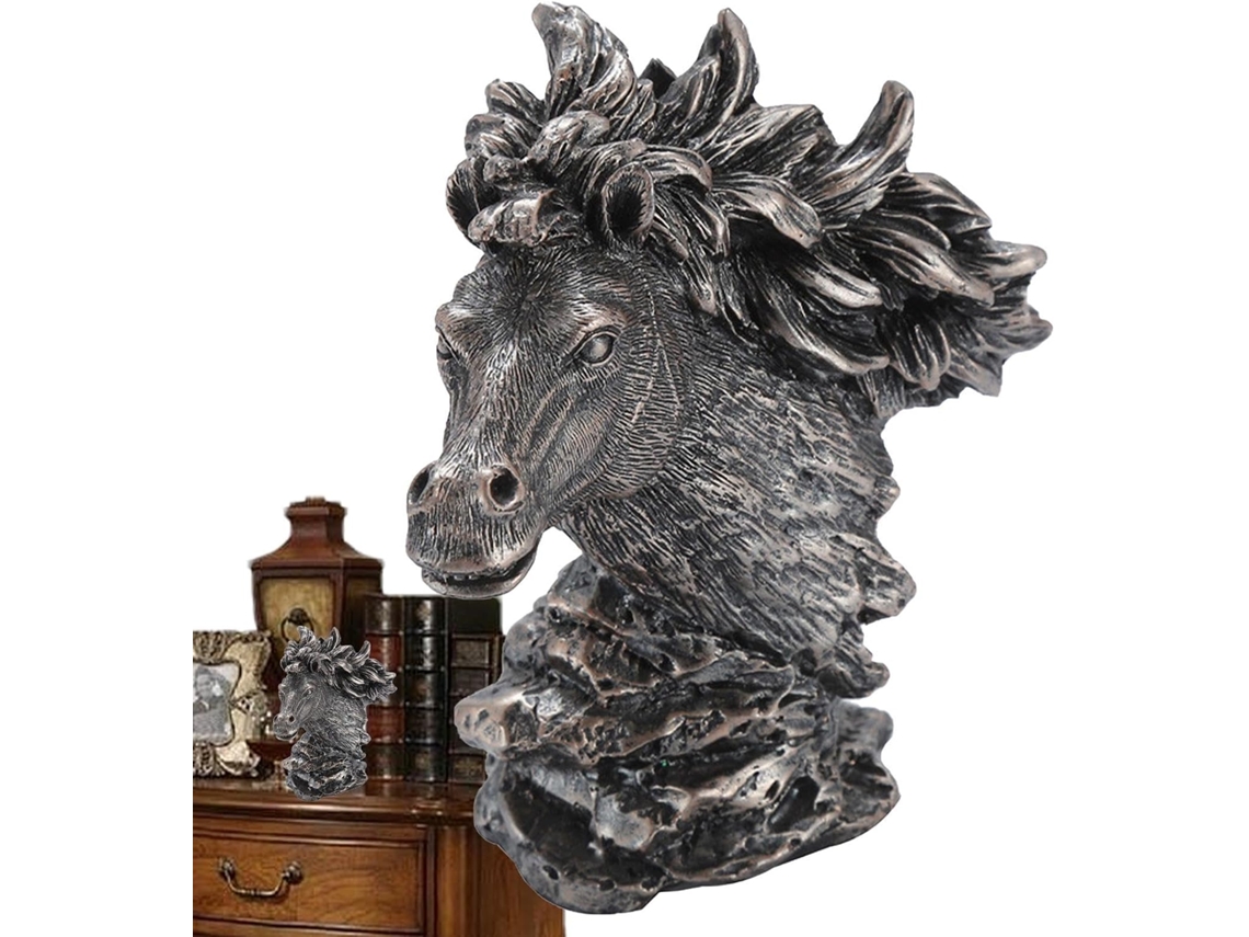 Estátua De Resina Com Cabeça De Cavalo, Ideal Para Decoração De Casa |