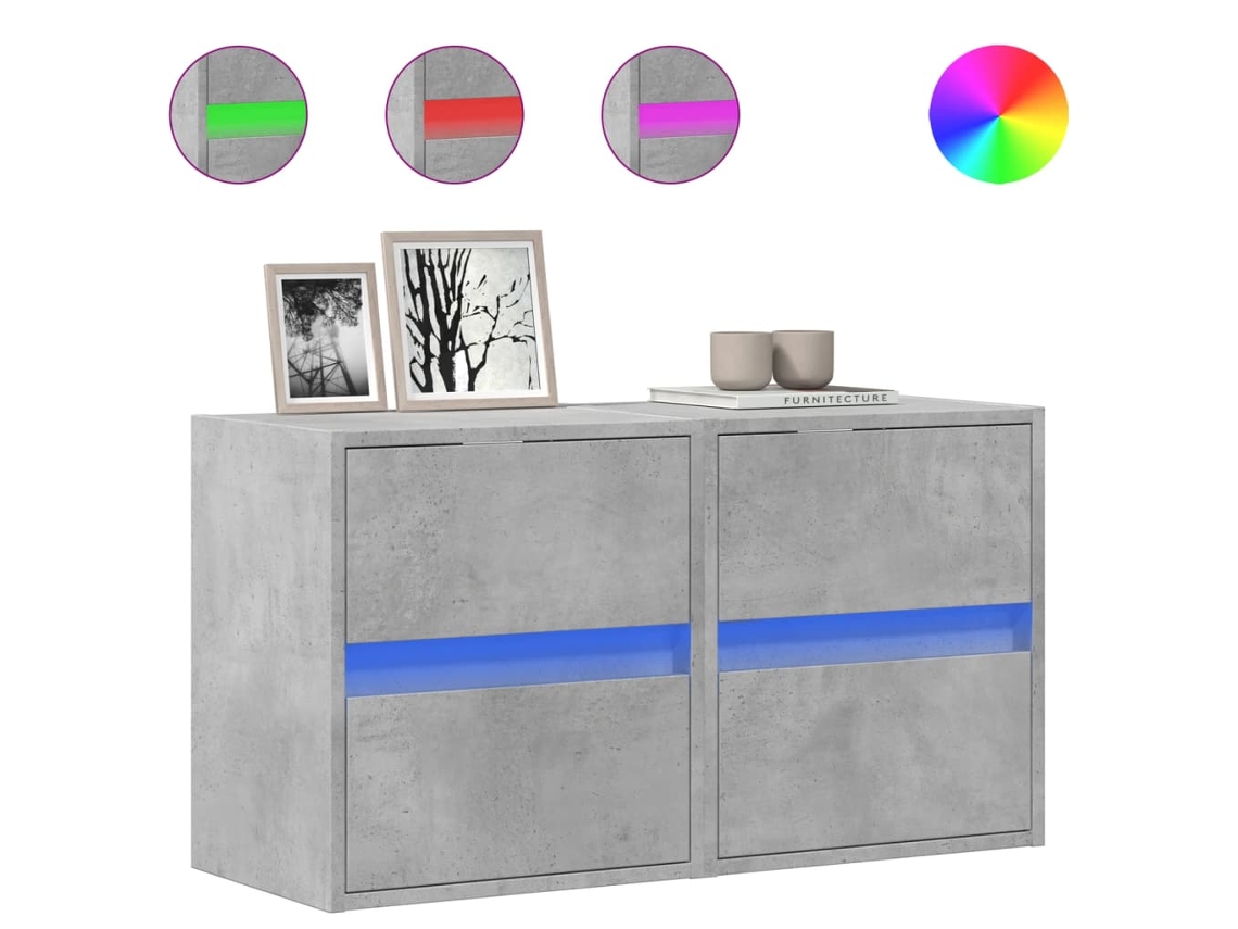 Tv Wall Cabinet, Tv Wall Cabinets Vidaxl Cinzeto Madeira Processada (n/a)
