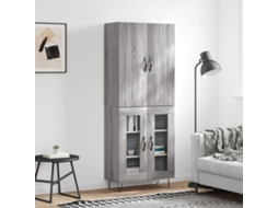 Vidaxl Armário Alto 69,5x34x180 Cm Derivados De Madeira Sonoma Cinza