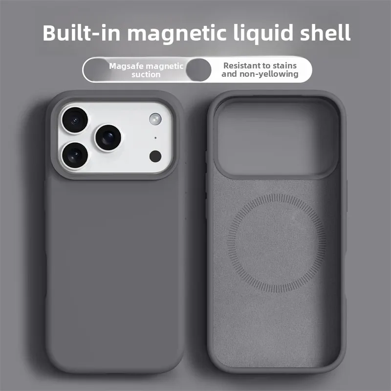 Capa Magnética De Silicone Líquido Magsafe Para Iphone (cinza, Iphone 16)