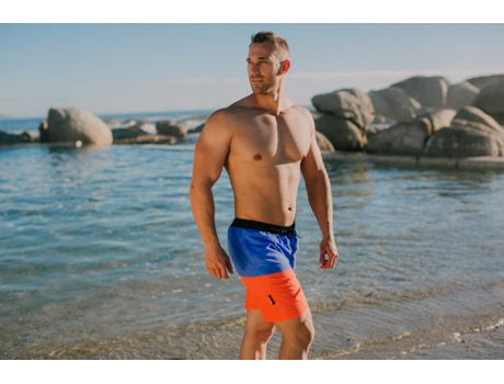 Calção de Banho Masculino GUGGEN MOUNTAIN Style 20 com Estampa (Azul - X-L)