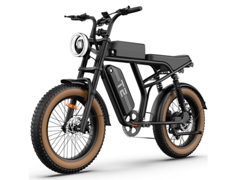 Bicicleta elétrica Urlife 750W 45km/h 48V/15,6Ah Pneu largo 20x4.0 Pneu largo Alcance 100km Marrom