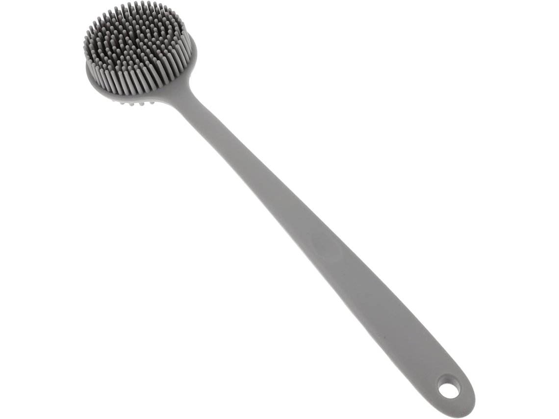 Escova De Costas Leve, Com Cabo Longo, Feita De Silicone Para Esfoliação Corporal E No Banho, Projetada Para Uso