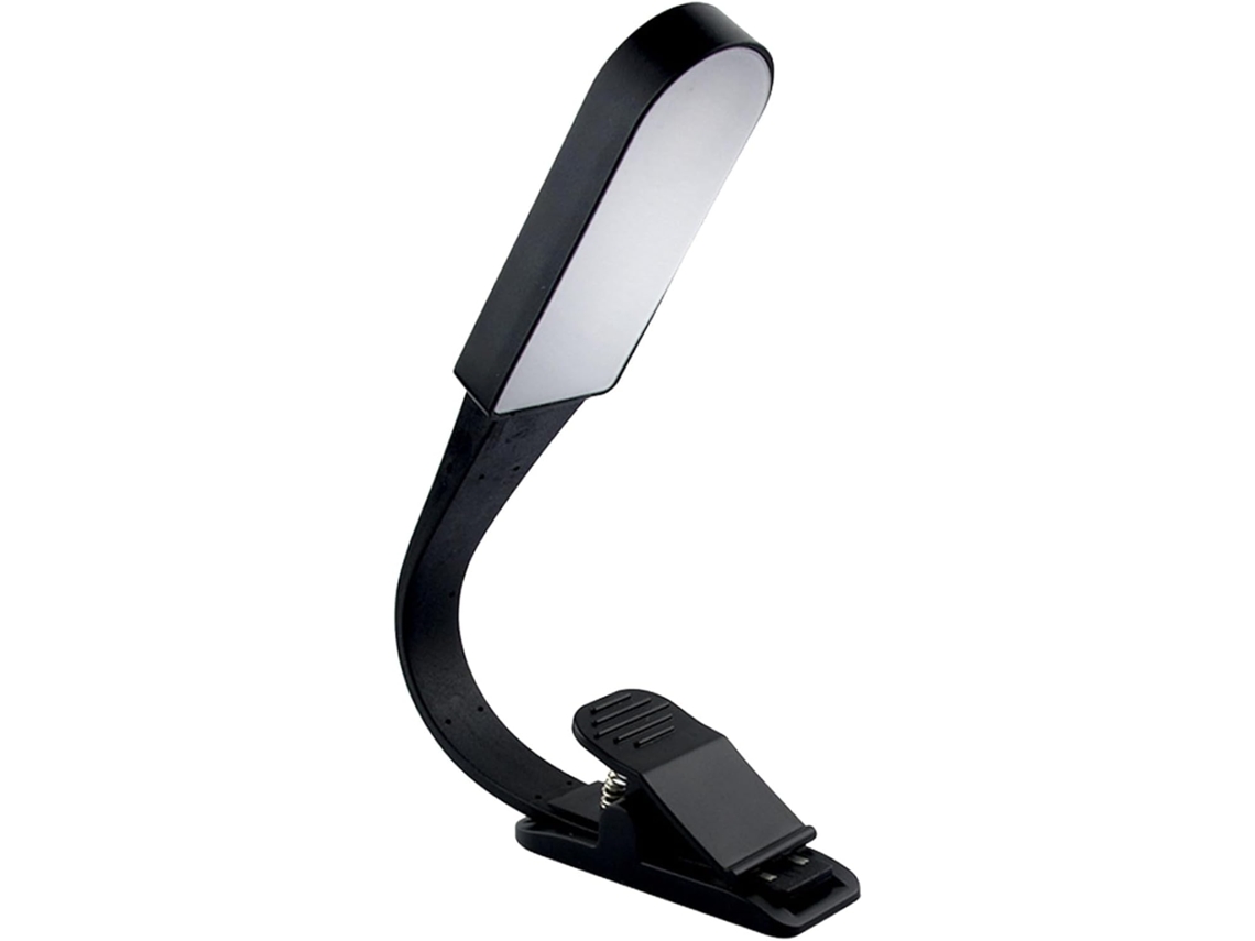 Luminária De Leitura Usb Com Clipe Preto, Lâmpada De Plástico Sensível Ao Toque Com Intensidade Ajustável, Recarregável