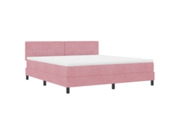 Colchão De Cama De Molas Pocket De Veludo Vidaxl Rosa Veludo