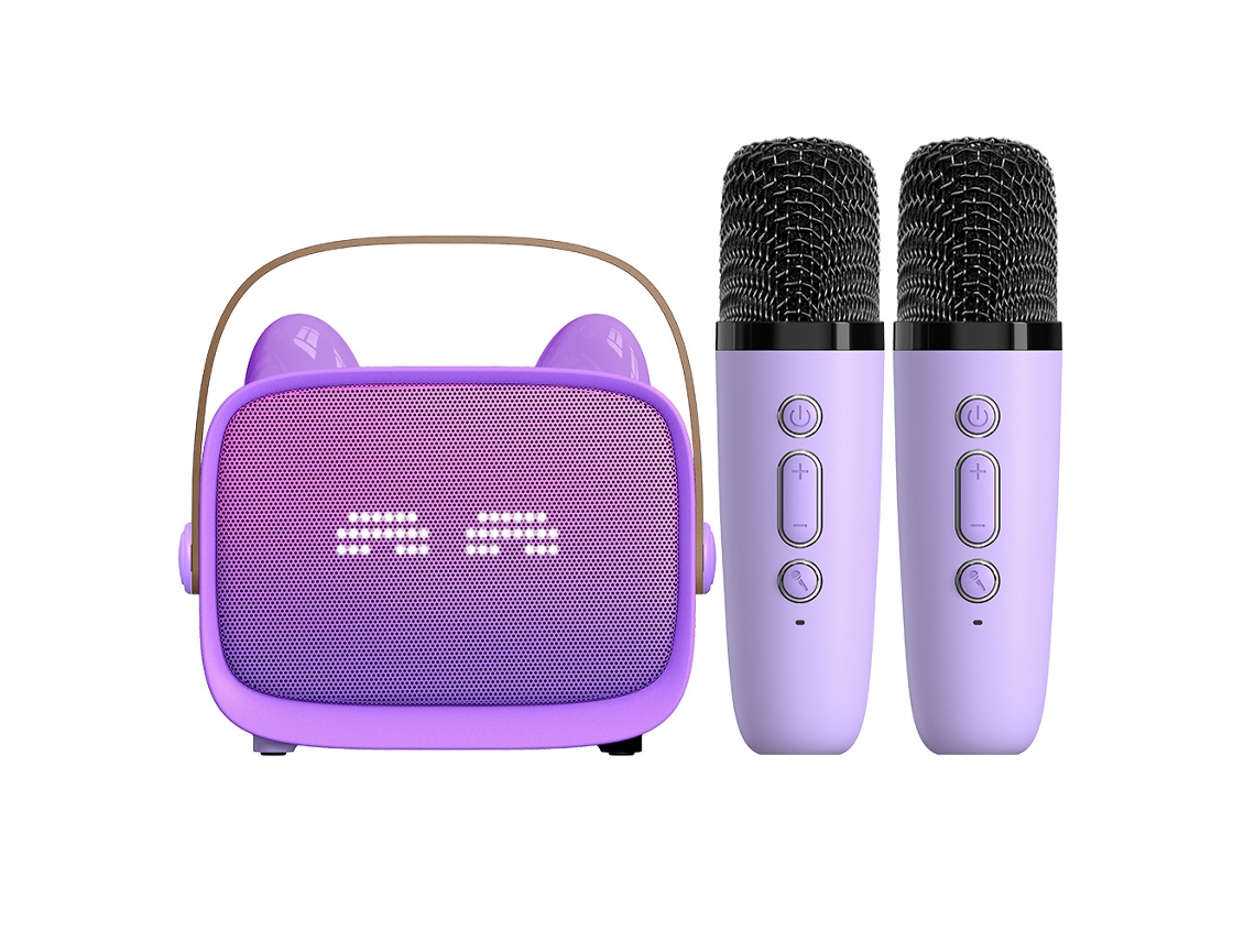 Karaoke sem fios MISSCA com coluna de som infantil, microfone integrado, roxo