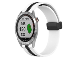 Pulseira De Relógio Silicone Preta E Branca 20 Mm, Compatível Com Garmin Approach S40.