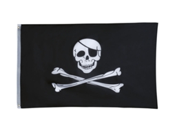 Bandeira Caveira Pirata Preta 90x150 cm