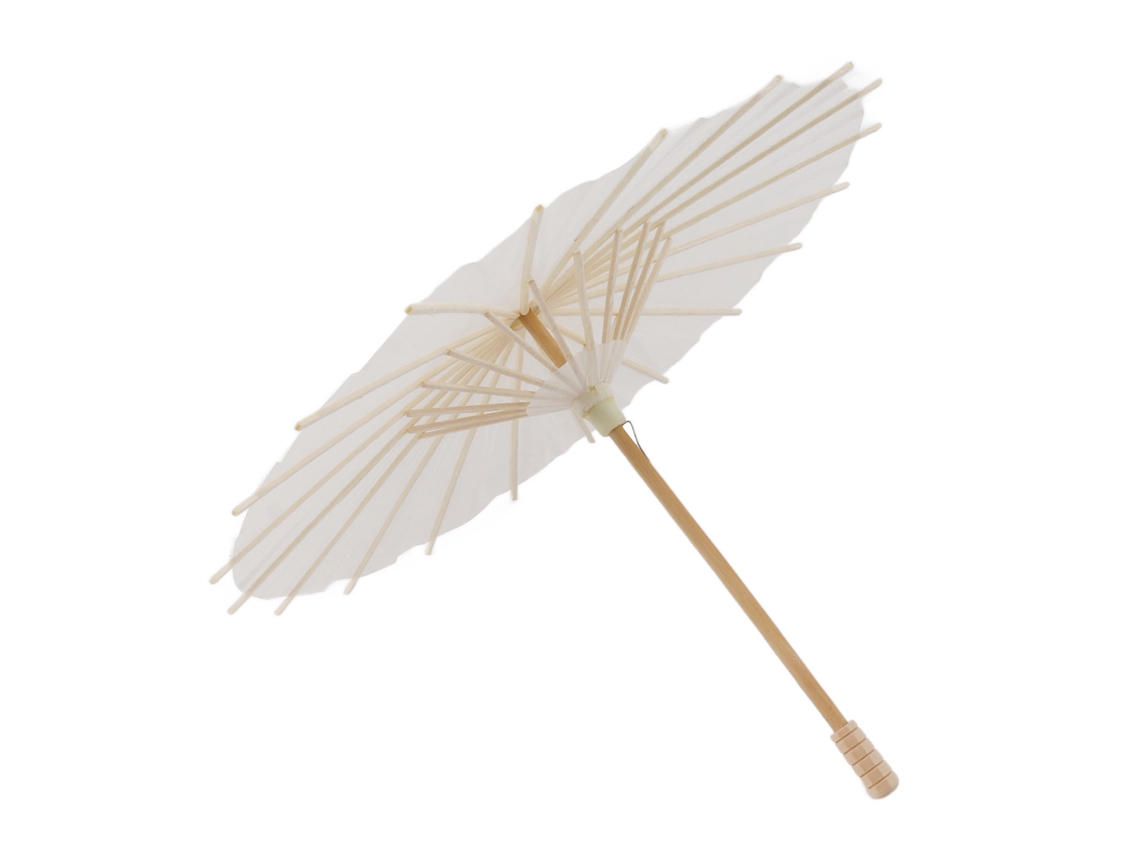 Paraguas de Papel Branco para Crianças DIY 28cm Estilo Chinês Bambú Decoração Pintura