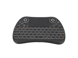 Teclado sem fio com touchpad e mouse recarregável, compacto, portátil, controle remoto para TV, PC S/MARCA