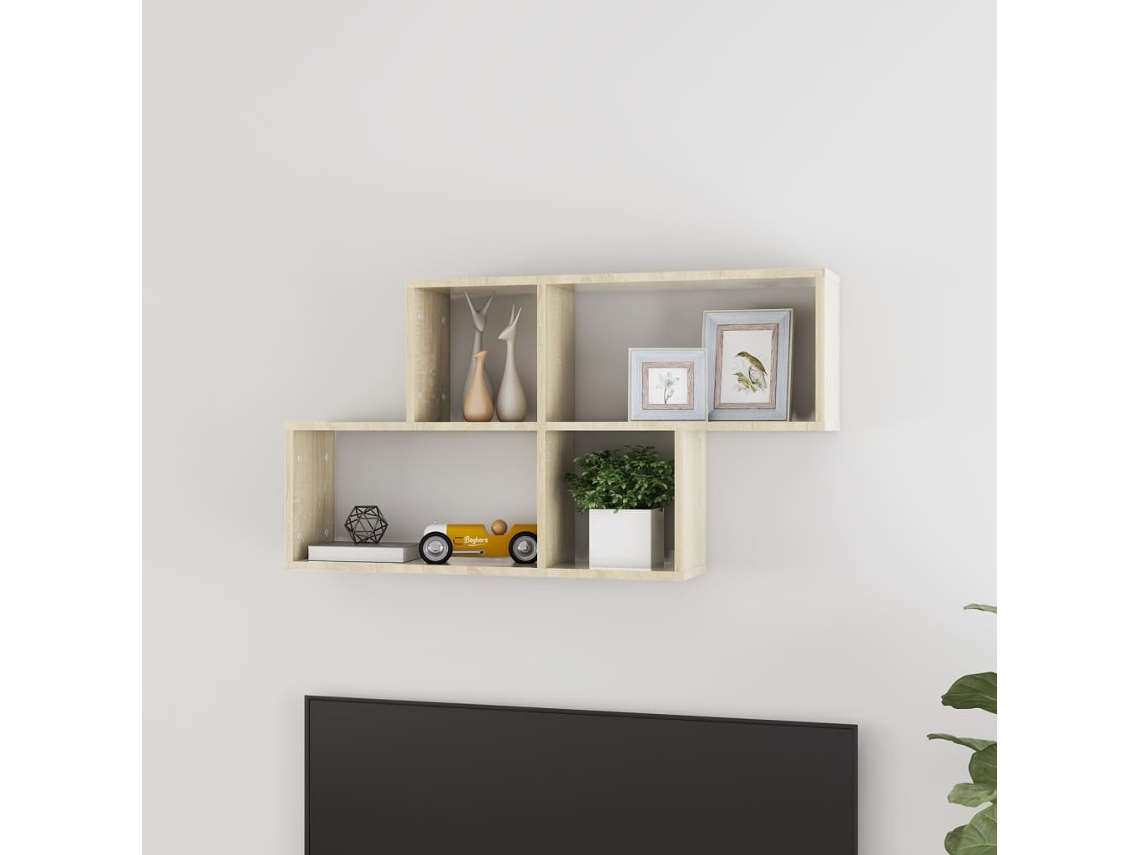 Vidaxl Estante De Parede 100x18x53 Cm Deriv. Madeira Carvalho Sonoma