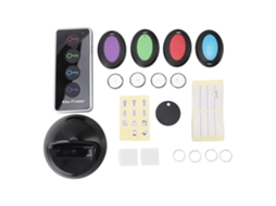 Localizador de chaves Primerox Semi Fio, alcance de 30 metros, 1 transmissor, 4 receptores, luz LED.