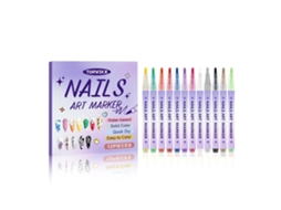 Caneta de Unhas LAXISCREED Torvikx para Nail Art Detalhada, Cores Vibrantes e Acabamento Profissional