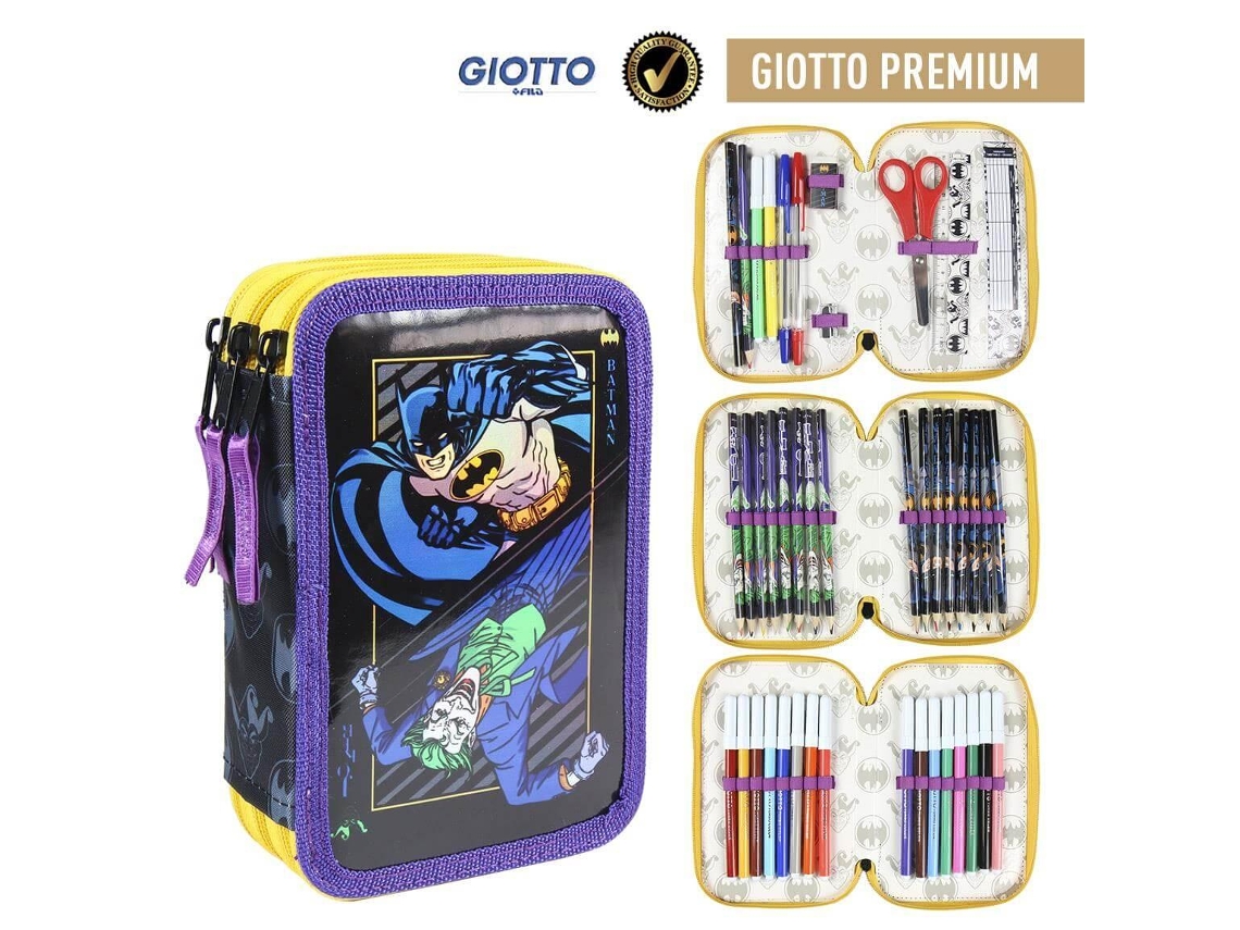 Estojo Para Lápis Do Coringa Com 38 Lápis Giotto Do Batman