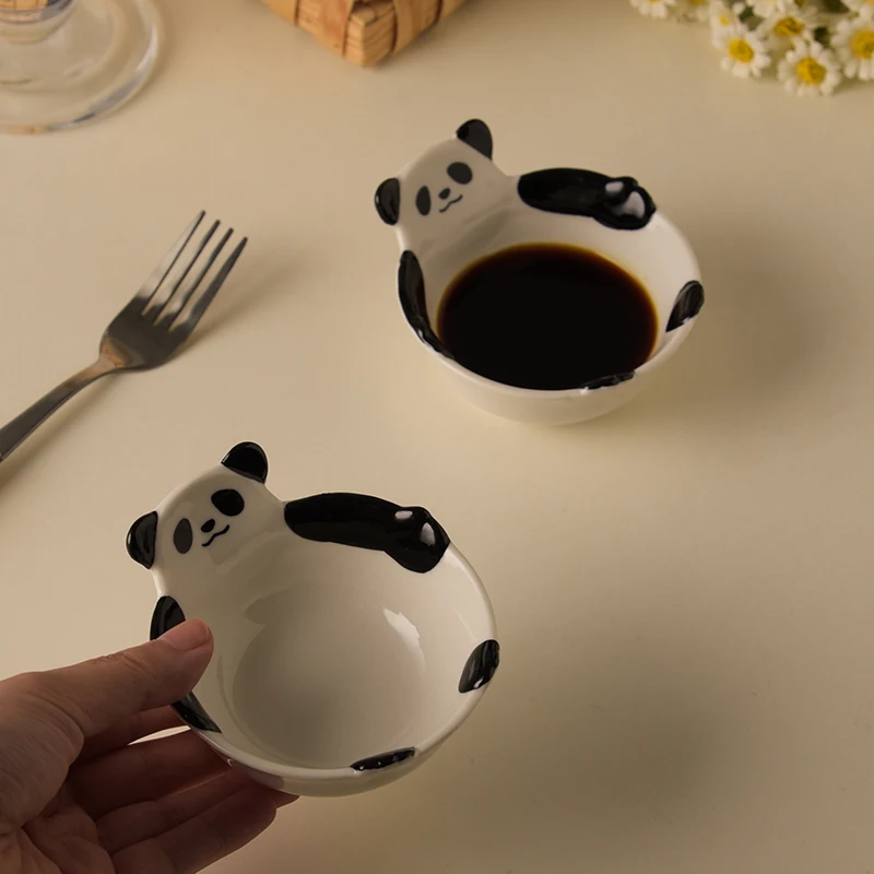 Tigelas de Cerâmica em Formato de Panda , Tigelinhas Fofas MDUG (2 X 4 Polegadas)