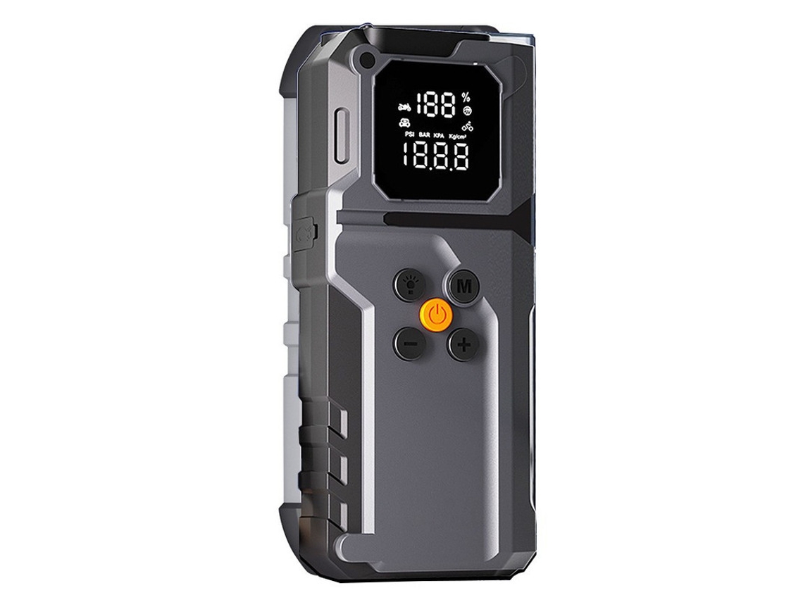 Auxiliar De Partida Para Carro Com Compressor De Ar E Luz Led (cinza)
