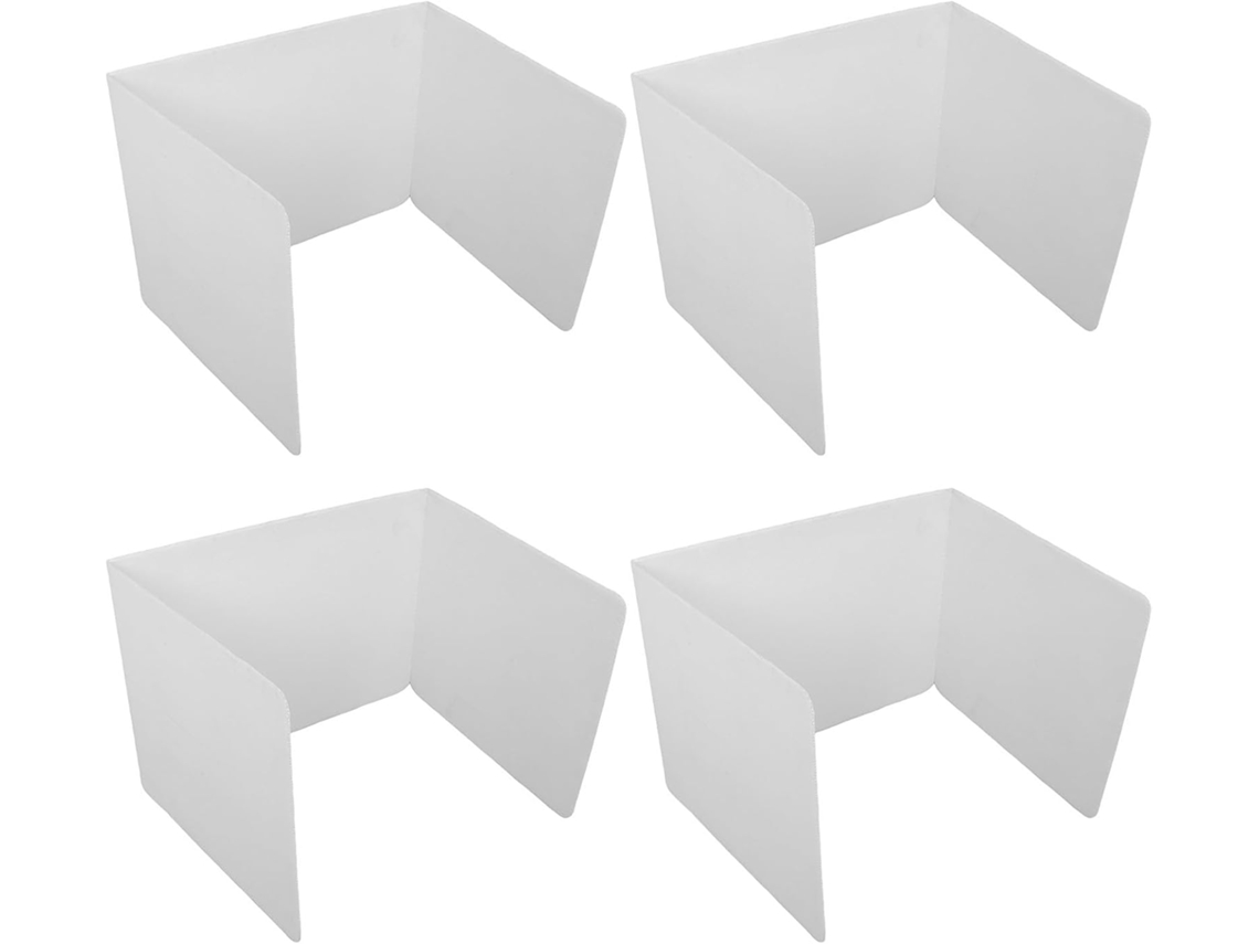 Divisórias De Mesa Luxshiny, Duráveis E De Alto Desempenho, Conjunto De 4 Peças, Pvc Branco, Ajuste Flexível, Ideais