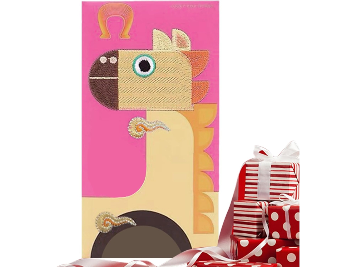 Envelope Vermelho Chinês| Lembrança De Cavalo Bordado- Item De Colecionador, Para Adultos E Idosos, Dinheiro,