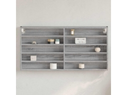 Vidaxl Armário Vitrine 100x8,5x50 Cm Derivados De Madeira Cinza Sonoma