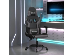 Vidaxl Cadeira Gaming Couro Artificial Preto E Cinzento