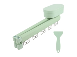 Rack de Secado Plegable Con Ventosas 5 Ganchos para Parede Verde