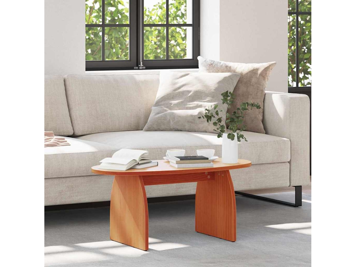 Vidaxl Mesa De Centro Marrom Cera 80 X 40 X 35 Cm