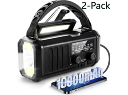 Rádio de Manivela de 4000mah com Células Solares e Bateria Externa AQUAFORGE