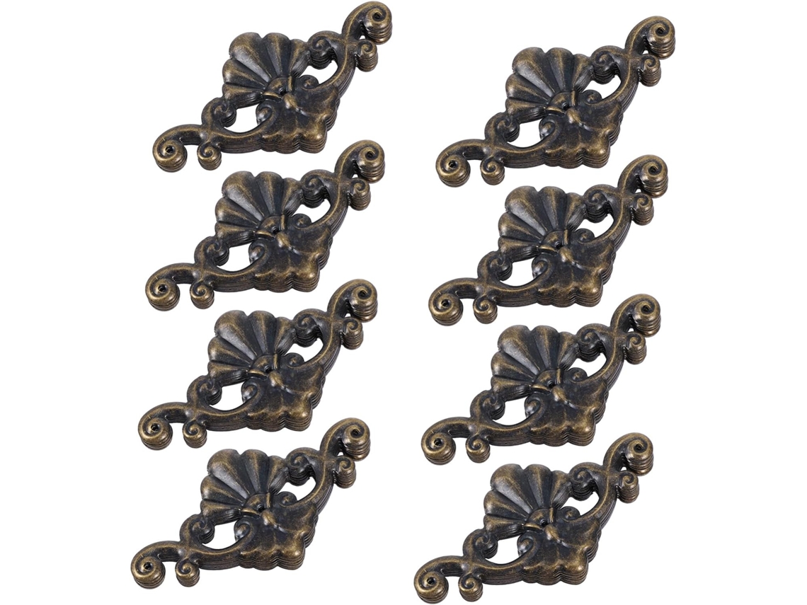 Conjunto De 8-protetores Canto Para Móveis, Design Retrô Em Bronze Antigo, Capa Decorativa Durável Para Proteção De