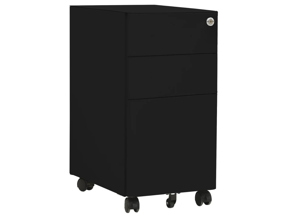 Vidaxl Arquivador Móvel Aço 30x45x59 Cm Preto