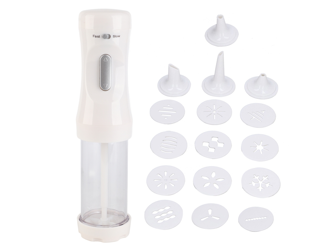 Kit de moldes e acessórios para cookies, 12 discos e 4 dicas de confeitar