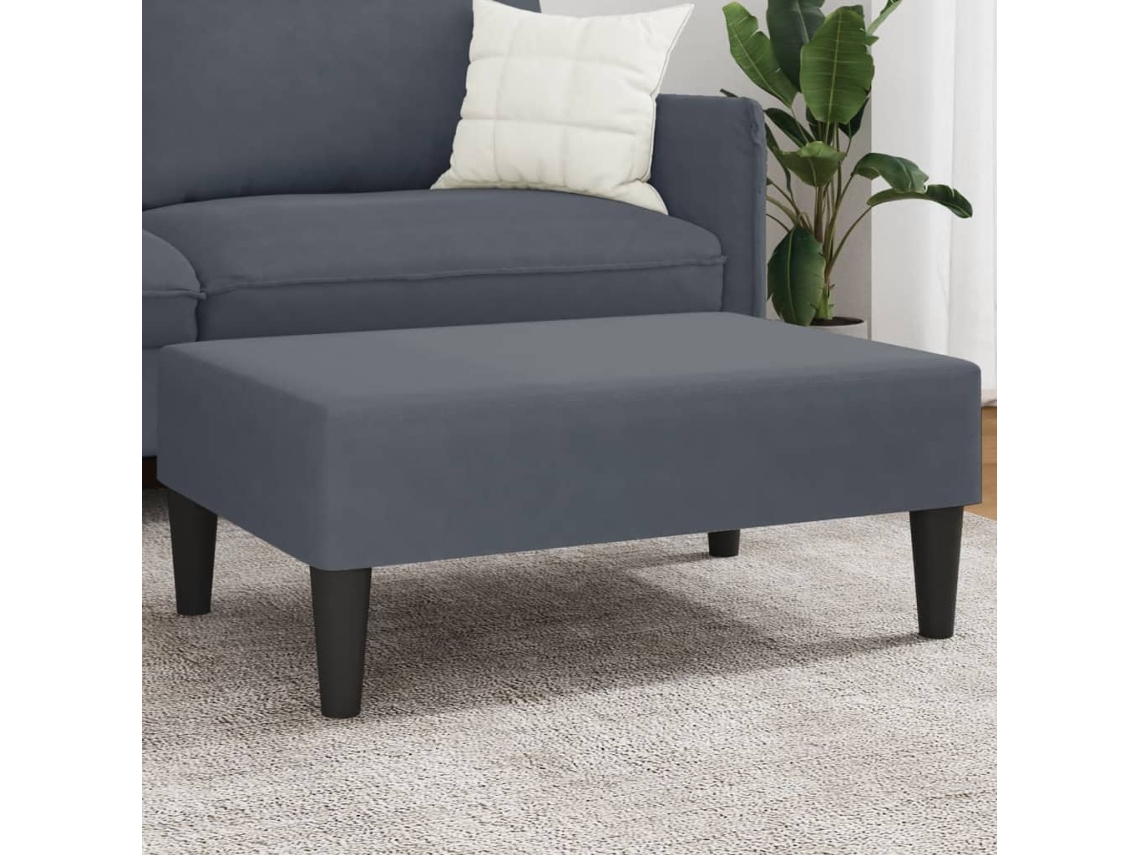 Vidaxl Apoio De Pés 77x55x31 Cm Veludo Cinzento-escuro