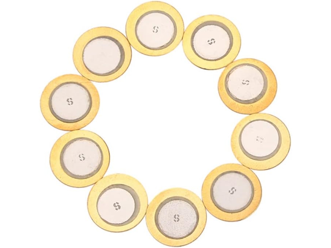 Conjunto De 10 Discos Piezo-cerâmicos Para Captadores De Guitarra