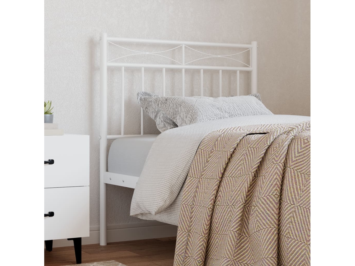 Cabecero de metal blanco de 75 cm