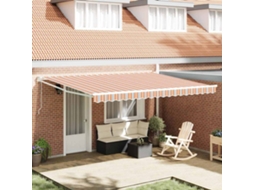Vidaxl Toldo Retrátil Multicolor 450 × 300 Cm Poliéster E Metal