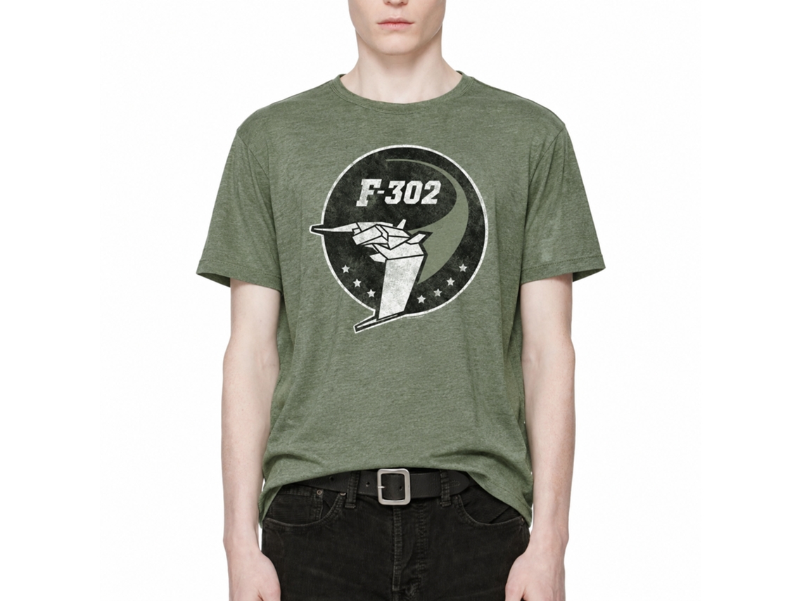 Rockinstone Stargate F-302 Emblem Heather Military Green Adult T-shirt Size:xl