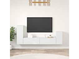 Vidaxl 4 Pcs Conjunto De Móveis De Tv Derivados De Madeira Branco