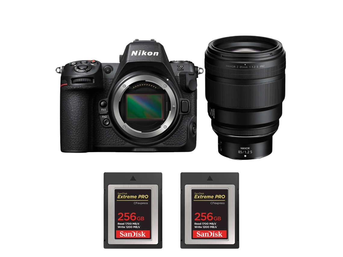 Z8 + Z 85mm F/1.2 S + 2 Sandisk 256gb Extreme Pro Cfexpress Type B Máquina Fotográfica Híbrida Full frame + Ebook Pricedirect NIKON
