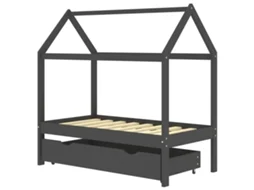 Kids Bed Frame, Kids Bed Frames Vidaxl Cinzeto Madeira De Pinho (70 X 140 Cm)