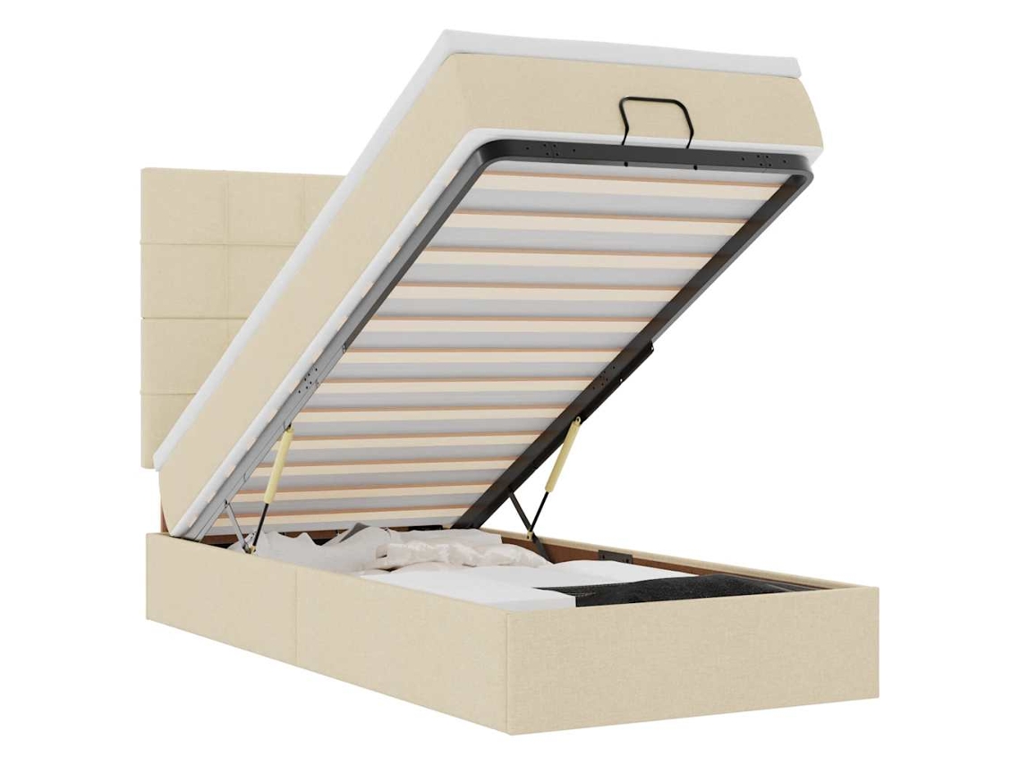 Estrutura de Cama Otomana com Colchão 90x190 cm Tecido MAISON EXCLUSIVE