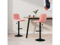 Vidaxl Bancos De Bar 2 Pcs Veludo Rosa