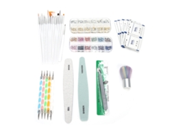 2026altiro-conjunto De Ferramentas De Manicure: Lápis De Pontos, Pedras Rhinestones, Pincel De Arte De Unhas, Lixa E Pinças